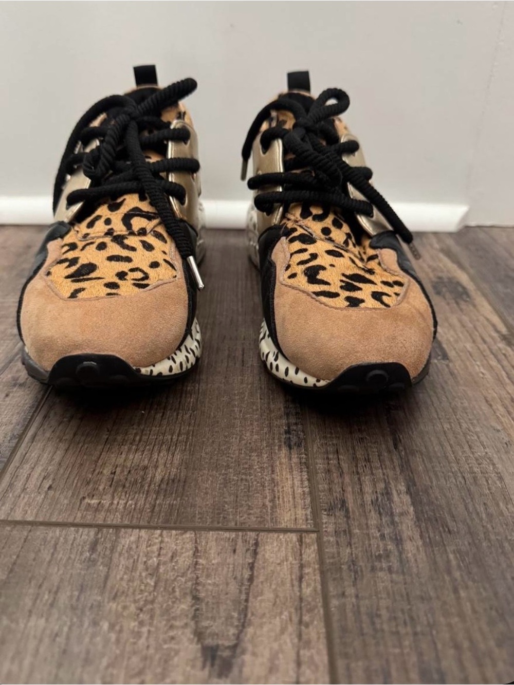 Steve Madden Leopard-Print Sneakers in Tan & Black